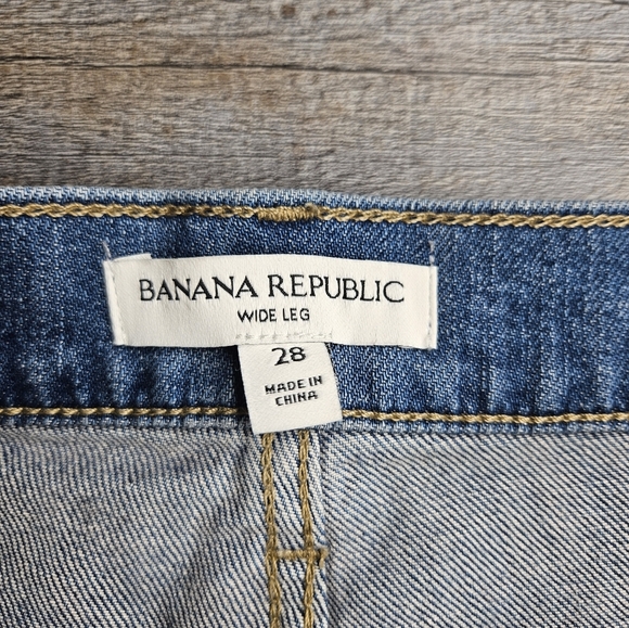Banana Republic Jeans HR Icon Wide Leg Medium Wash Blue Size 28 NEW Spring 2025 - Picture 5 of 13